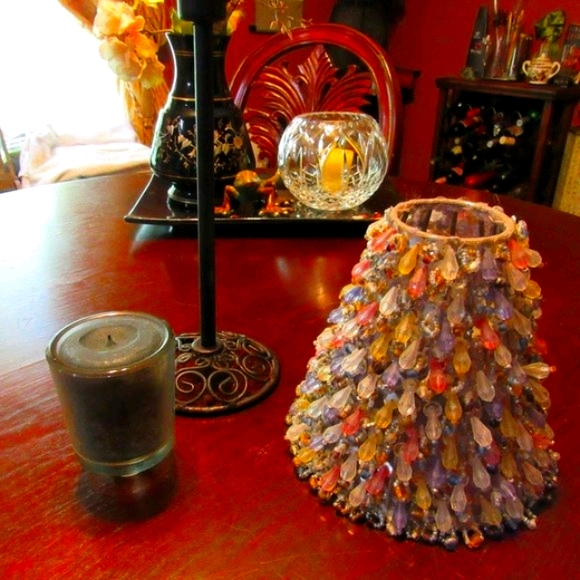 Vintage Votive Candle Lamp with Pastel Bead Shade - Picture 5 of 16